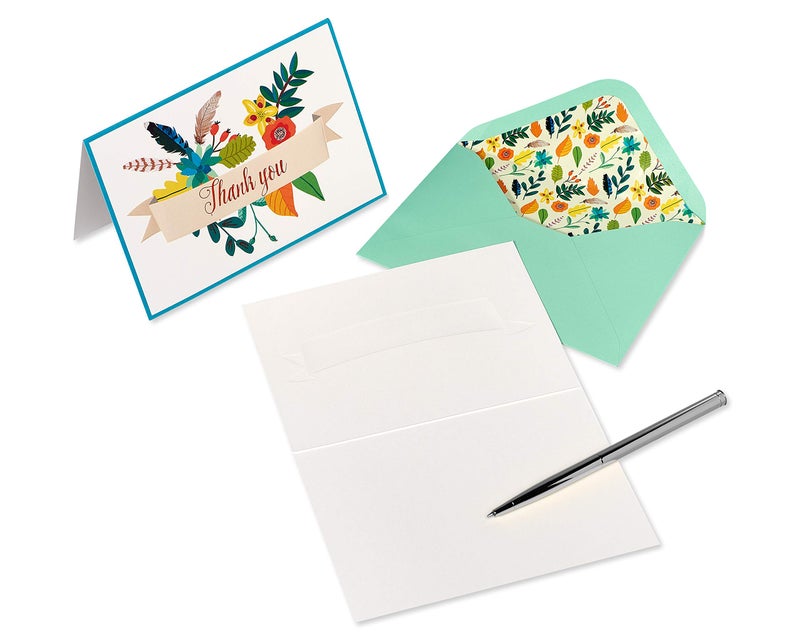Papyrus Thank You Cards with Envelopes, Floral Banner (12-Count) - Image 3